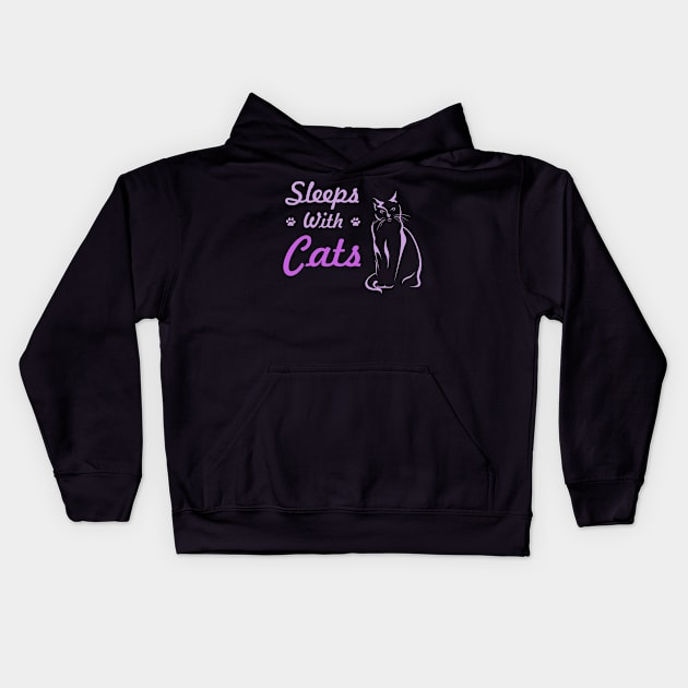 Sleeps With Cats Kids Hoodie by veerkun